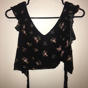 Pacsun open back tie floral top